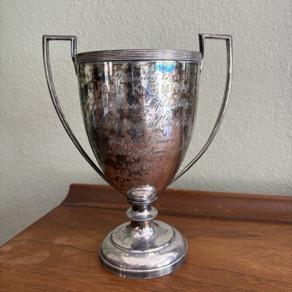 Antique 1903 Forbes Silver Co. Quadruple 1000 Industrial Record Trophy 678 Grams
